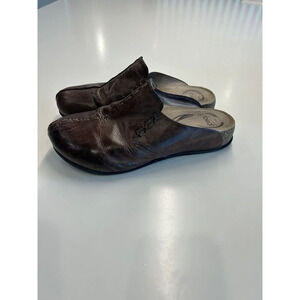 Abeo Cabrillo Leather Cork Mule Clog Slip On Brown 9